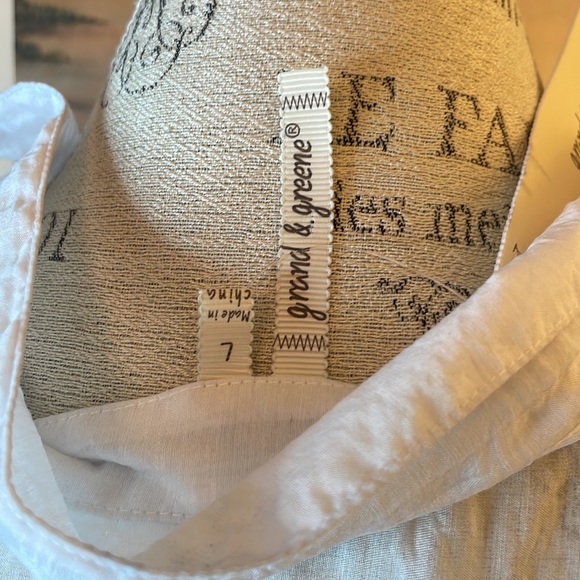 Grand & Greene white short sleeve large sheer blouse - Picture 15 of 17